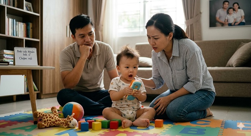 Trẻ chậm nói là 1 biểu hiện của tự kỷ, tuy nhiên không phải tất cả trẻ chậm nói đều bị tự kỷ
